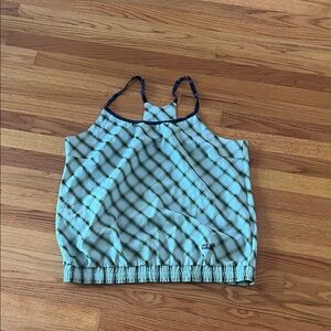 Jack Wolfskin Travel Plaid Tank Top with Blue and Green Pattern Size XL